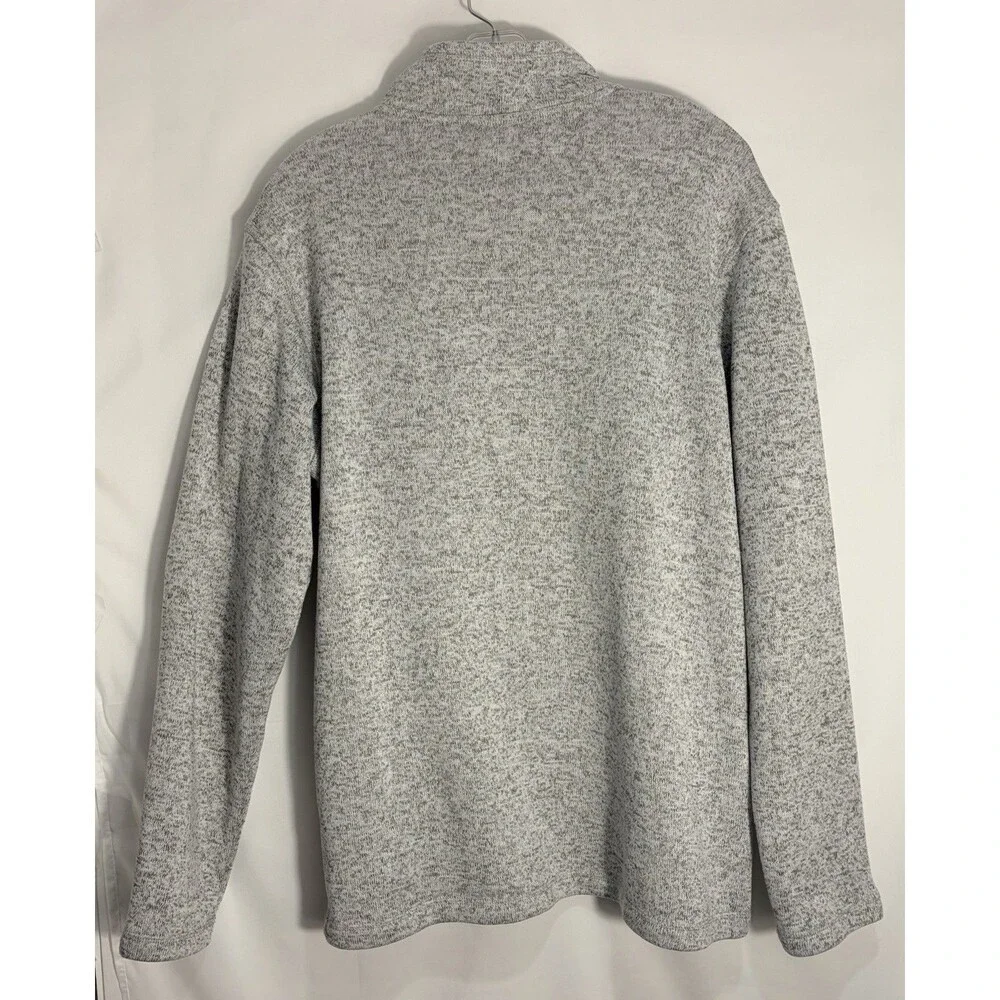 Eddie Bauer Men's Pullover Top Long Sleeve 1/4 Zip Light Gray Heather Size Large